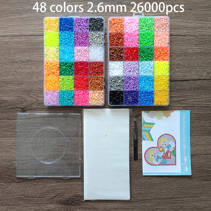 Sicherungsperlen-Set, 24/48 Farben, 2,6 mm, 3D-Pixel-Puzzle, Eisenperlen, handgefertigtes Kunsthandwerk, Dekor, DIY-Puzzle, hochwertige Schmelzperlen – Detail 3