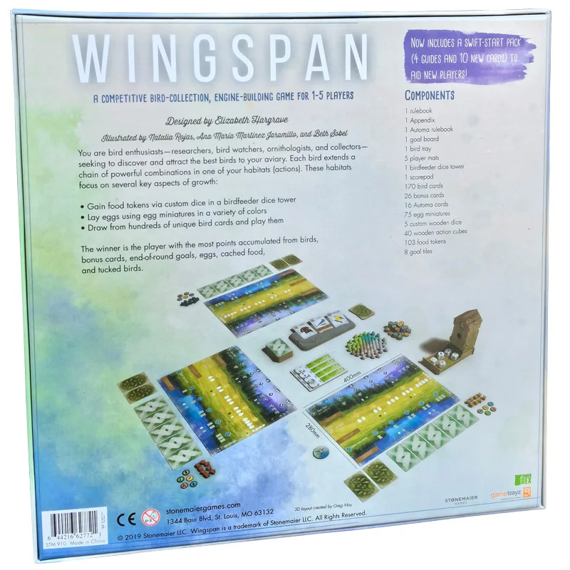 Wingspan Game 2018 Version Spread your wings and fly Hummingbird board game Swift Start Pack