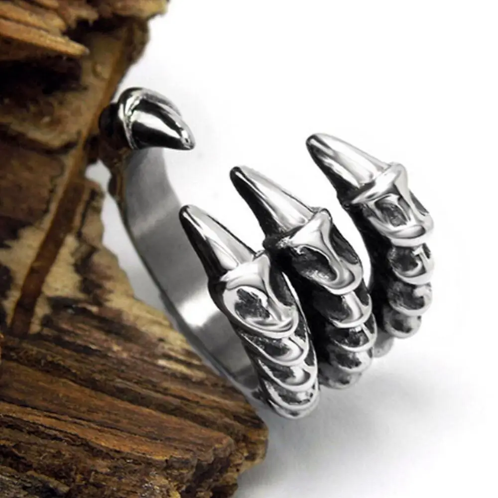 Men Women Finger Rings Vintage Eagle Claw Open Finger Ring Adjustable Rocker Jewelry Gift Birthday Gift