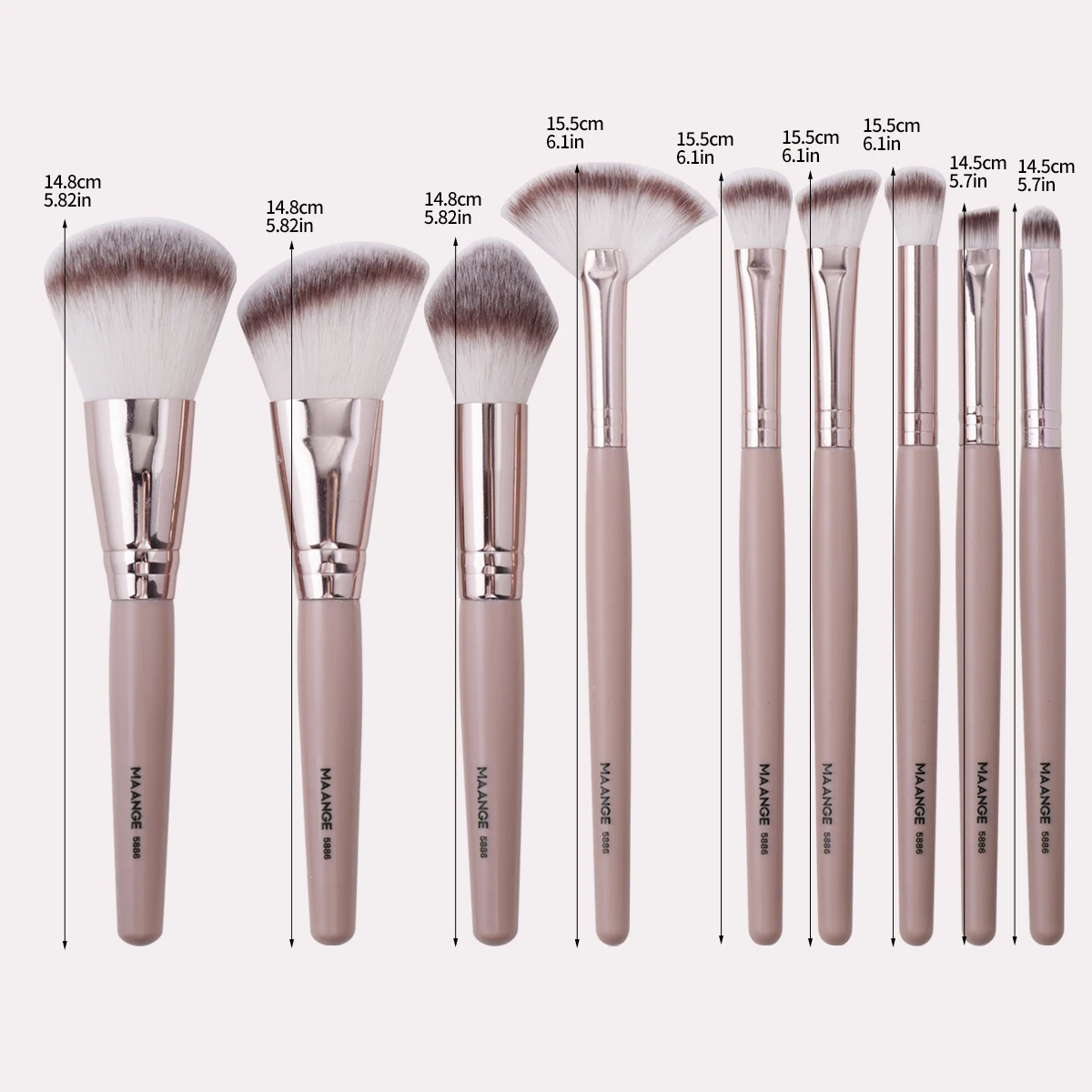 MAANGE 9PCS Makeup Brushes Set Soft Fluffy for Cosmetics Foundation Powder Eyeshadow Kabuki Blending Makeup Brush Beauty Tools