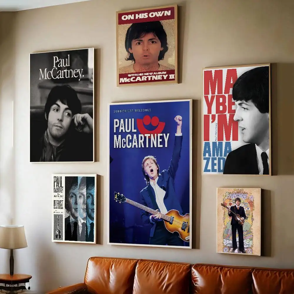 Singer Paul M-McCartney DIY Sticky Poster Waterproof Paper Sticker Coffee House Bar Stickers Wall Painting