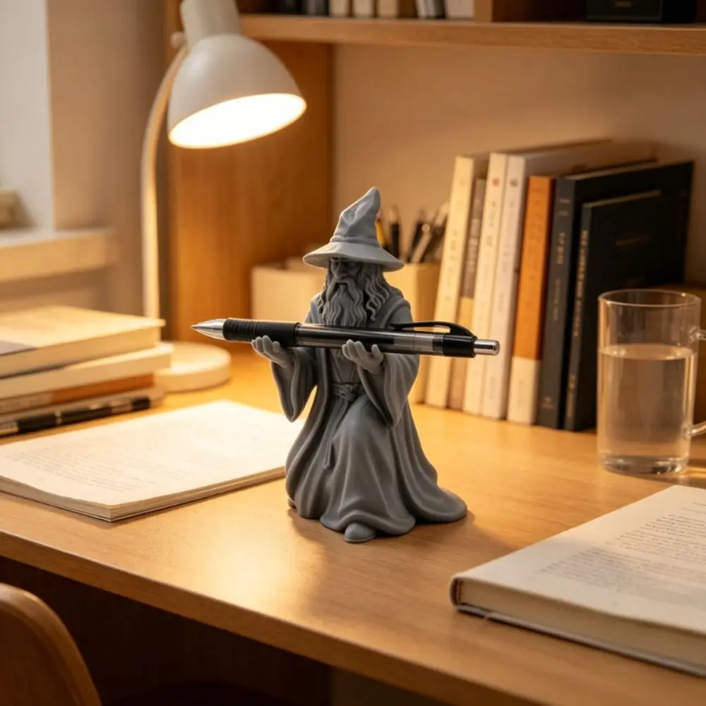 Novelty 3D Printed Wizard Statue Model Multi-functional Creative Design Pen Holder Funny Wizard Ornament Home