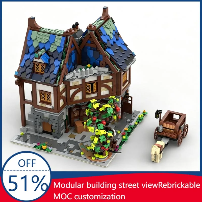 

2783PCS Corner Blacksmith Medieval Village MOC Model Custom Blocks DIY Assembly Educational Toy Castle Fans Display Xmas Gifts