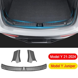 Rear Trunk Sill Cover For Tesla Model Y Juniper Launch 2025 2024 Trunk Sill Protector Mats TPE Loading Guard Side Insert Trims