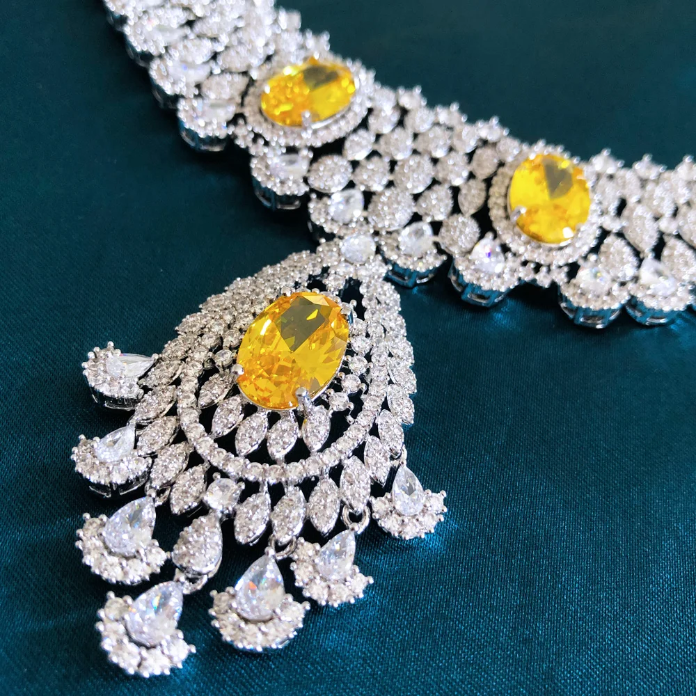 Missvikki New 4PCS Full Cubic Zirconia Brides Wedding Jewellery Luxury Gorgeous Charm Necklace Bangle Earring Ring Jewelry Set