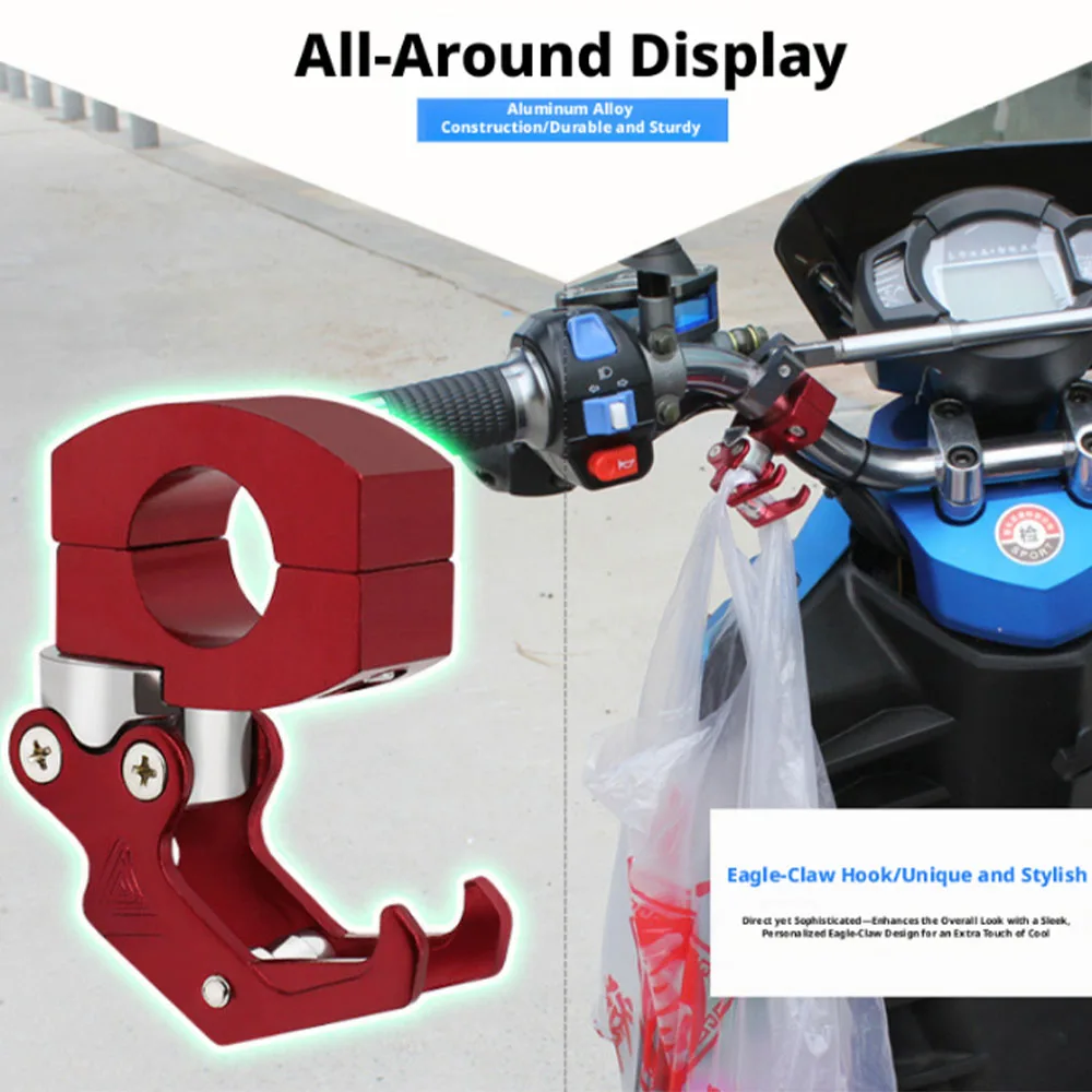 Two Styles of Helmet Claw Hooks for Motorcycle Brackets, Bicycle Modified Hanging Buckles, Aluminum Alloy Storage Bag Clips and