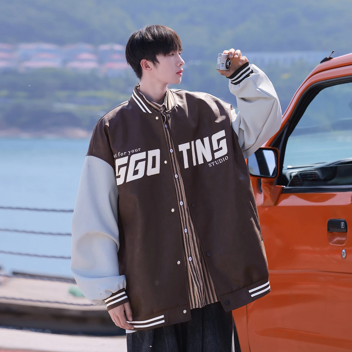 

Американская винтажная бейсбольная куртка для мужчин, весенне-осенняя куртка из искусственной кожи, стильная верхняя одежда для подростков, модное пальто