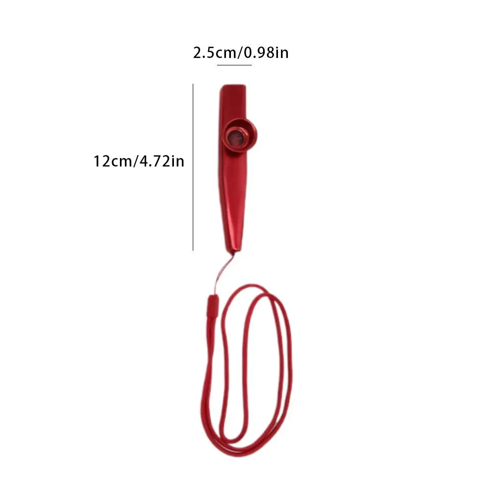 1 pz Mini Kazoo In Metallo Con 10 Diaframmi Cinghia Copertura Antipolvere Per Principianti Classe di Musica Del Capretto Facile Cambio di Tono Regalo Di Compleanno Portatile