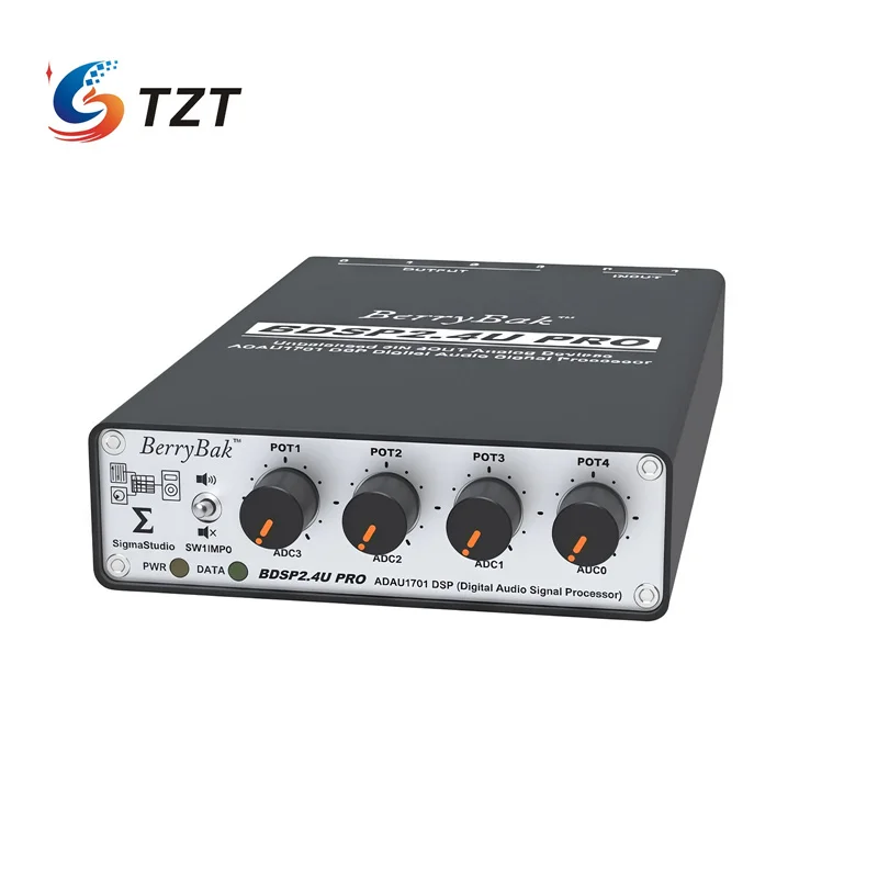 TZT BDSP2.4U PRO ADAU1701 DSP Tuning HiFi Preamplifier 2-Channel Frequency Distribution Independent ADC&DAC