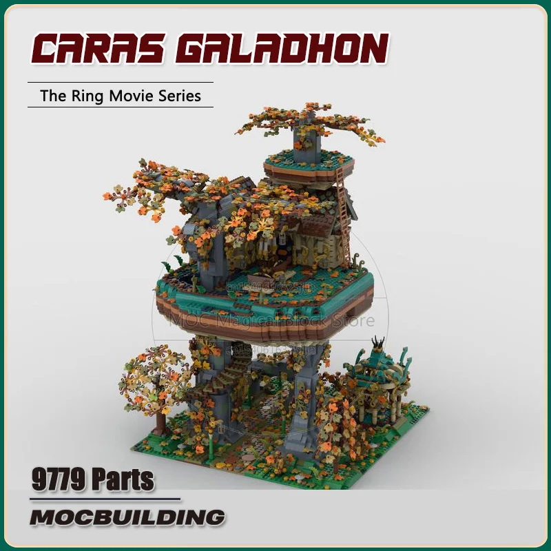 Caras Galadhon Movie Scene Moc Building Blocks The Rings Architecture Model Collection Toys Technology Bricks Display Gifts