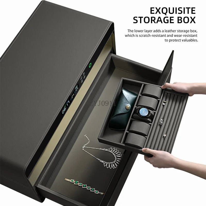 صندوق مجوهرات آمن لدرج بصمة الإصبع الذكي المخصص لخزانة ملفاف الساعة الممتازة