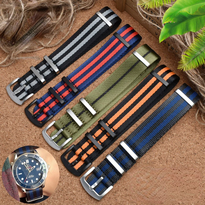 Quality Nylon Watch Strap 20mm 22mm Watch Band for Omega 007 Armani Tissot IWC Zenith BREITLING Tudor TAG Heuer Watchband