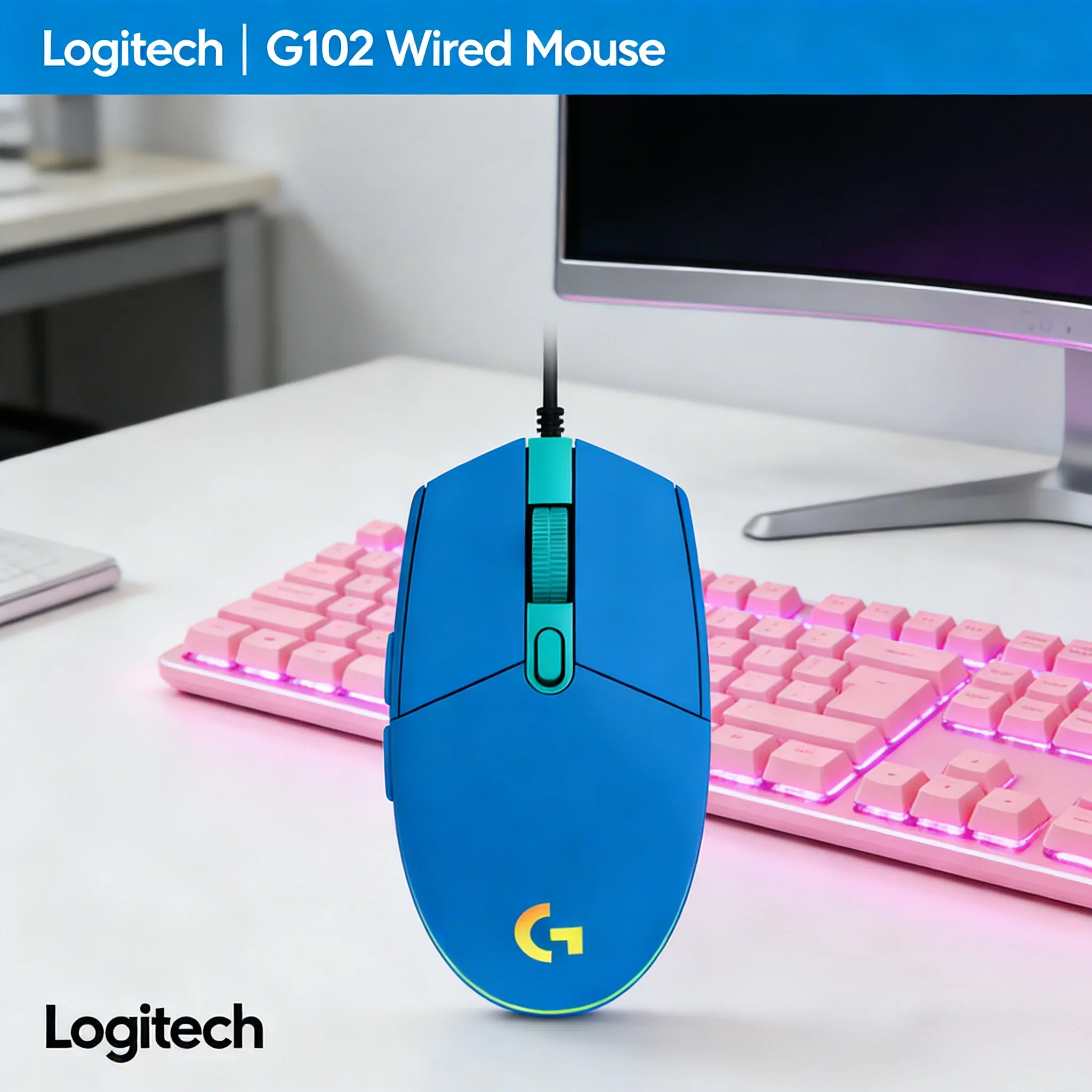 

Проводная мышь Logitech G102 LIGHT SPEED, 12000 DPI, 250 часов автономной работы, подходит для игр и офисной работы, эргономичная рукоятка для дома