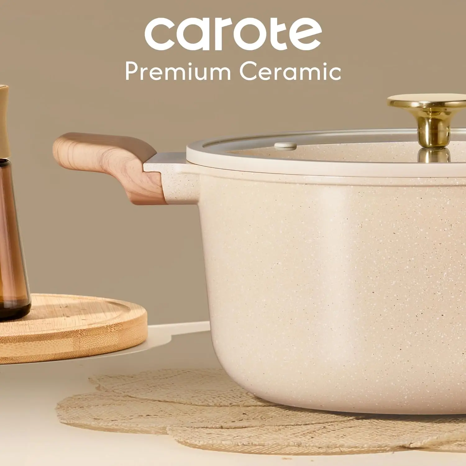5 Qt Nonstick Stock Pot with Lid, Ceramic Soup Pot Easy Clean PFOA Free Cookware for Oatmeal 4