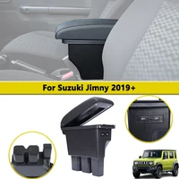 Caja de almacenamiento de montaje de reposabrazos central de coche con puertos USB para Suzuki Jimny 2019-2023 JB74 piezas de reequipamiento accesorio Interior