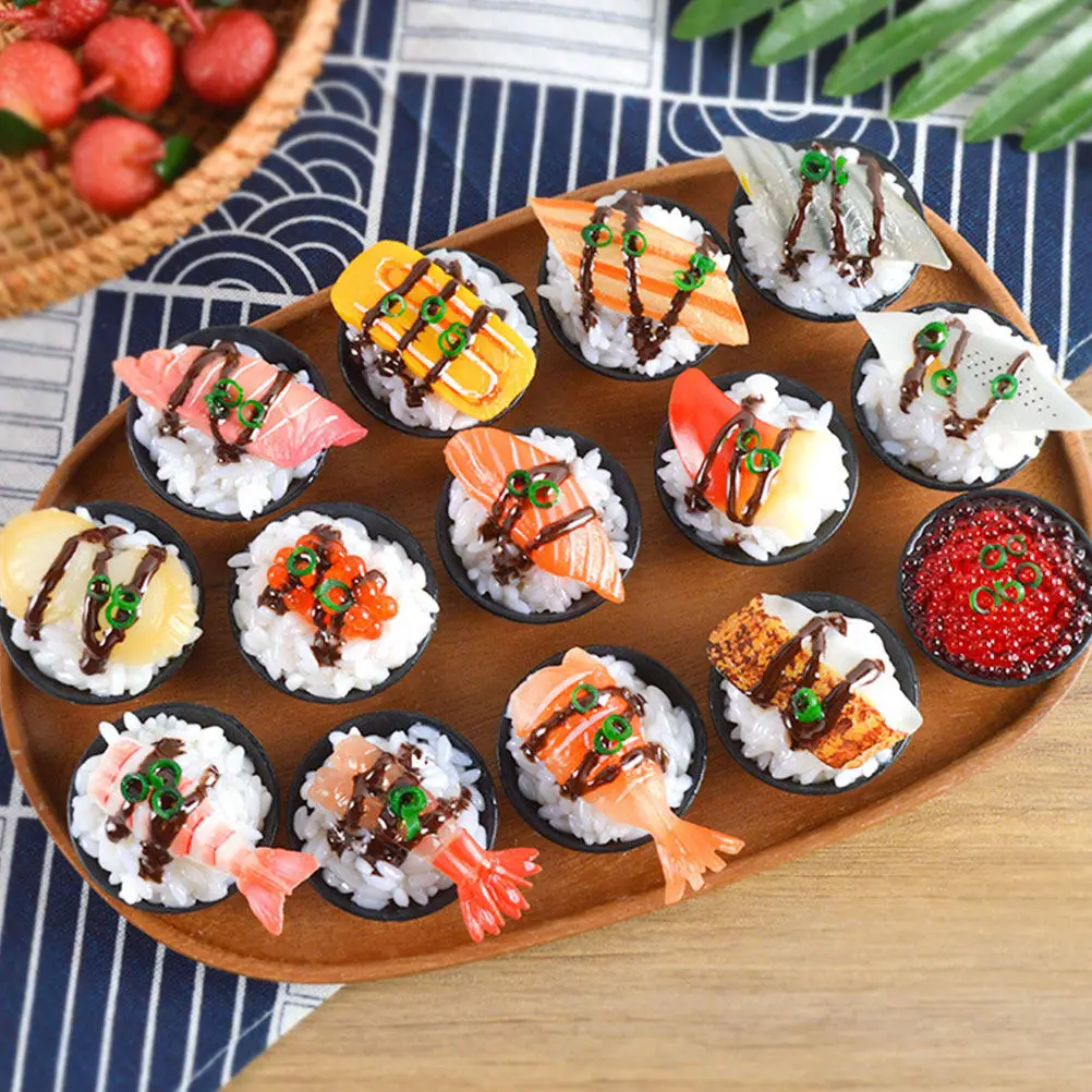 4個入り寿司模擬ご飯型リアルな食品ディスプレイ小道具ごっこ遊びキッチンアクセサリー写真撮影用食品ショーケース