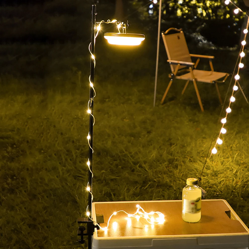 LED Camping Light String Atmosphere Lamp Waterproof 1800mAh Type-C Rechargeable 10m Outdoor Tent Decoration LED Light Strip