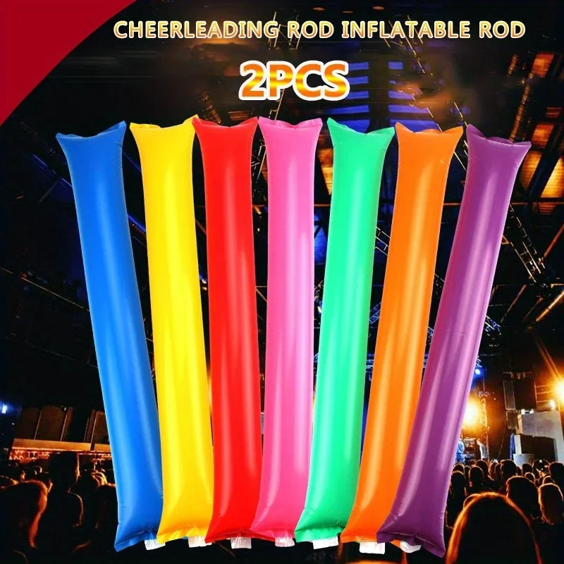 2PC Cheerleaders Cheering Inflatable Baton Cheer and Shout Props Batting Baton Ball Game Cheering Encouragement Supplies Props