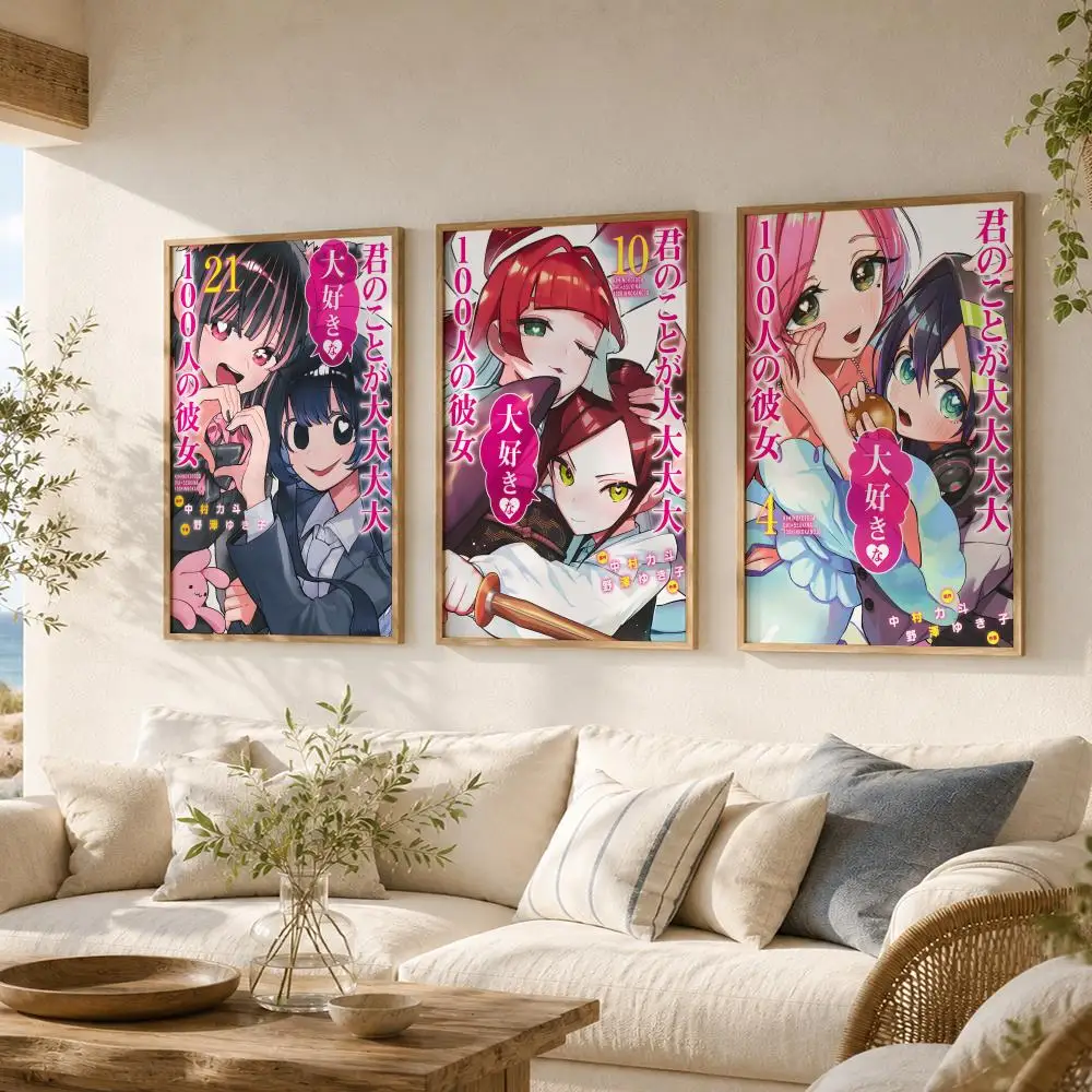 The 100 G-Girlfriends Who Really Love You Poster Stickers HD Painting Self-Adhesive Art for Bedroom Room Home Decor Decals Gift