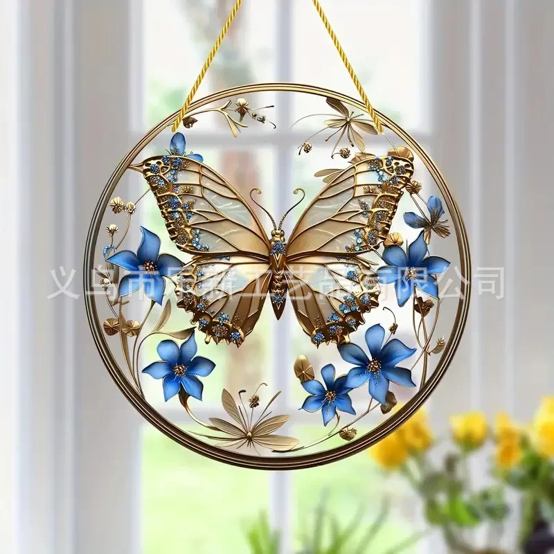 Acrylic sunlight catcher translucent color printing pattern home window decoration pendant