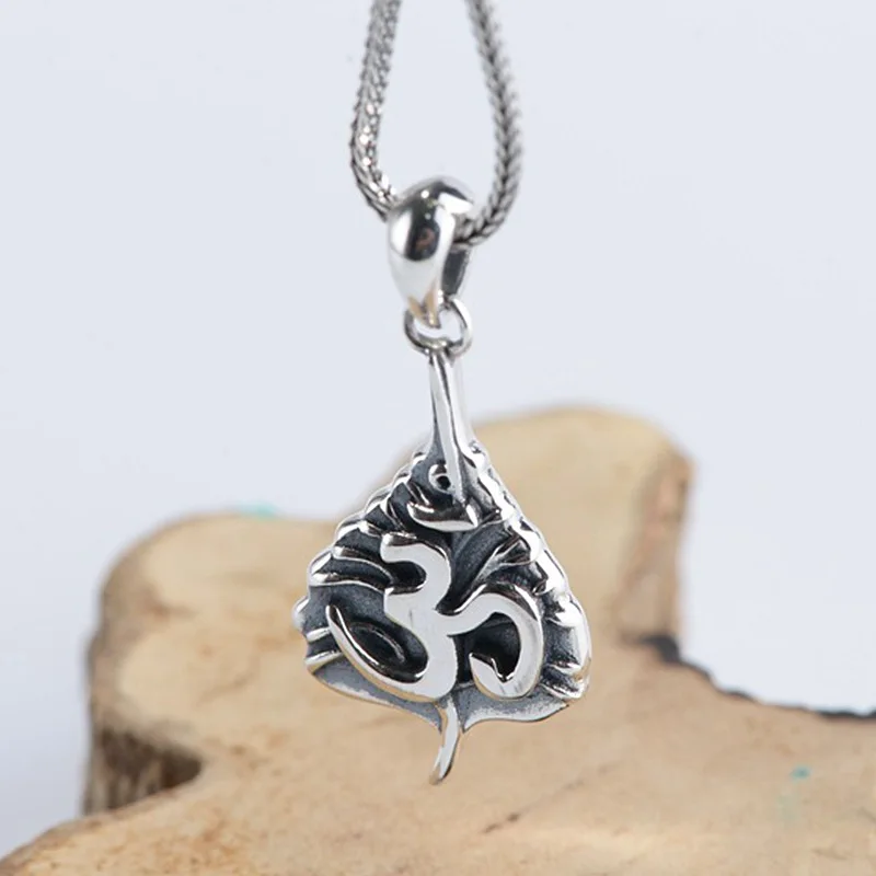 

BOCAI S925 Silver Retro Personality Six Character Mantra Buzz Word Pendant Men's And Women's Pendant