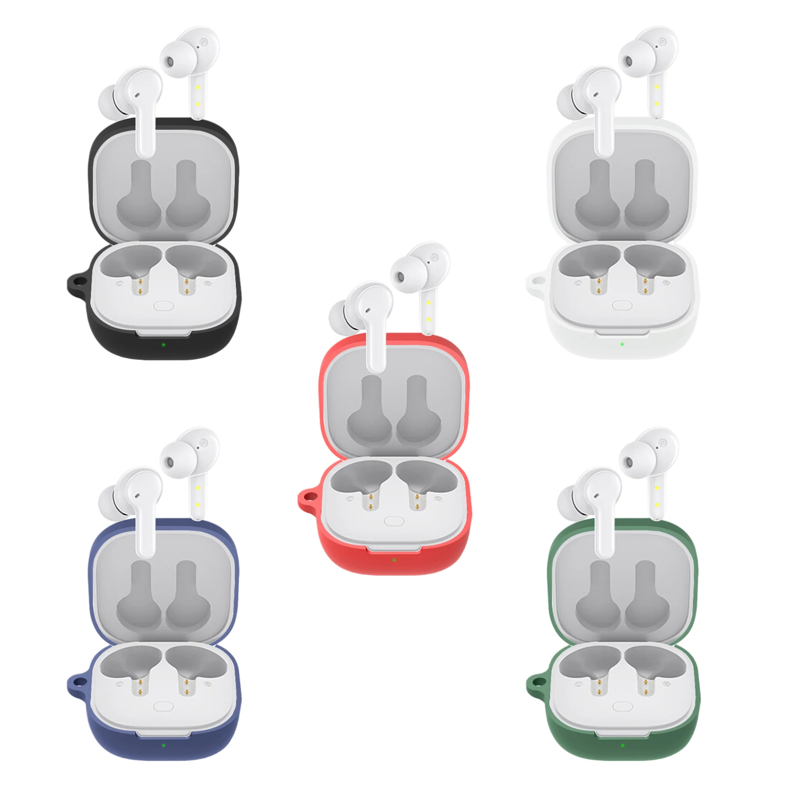 Ốp Tai Nghe Nhét Tai Ốp Lưng Bảo Vệ Cho QCY T13 Tai Nghe Chống Sốc Da Vỏ Sạc Hộp Dành Cho QCYT13 Phụ Kiện Có Móc Treo