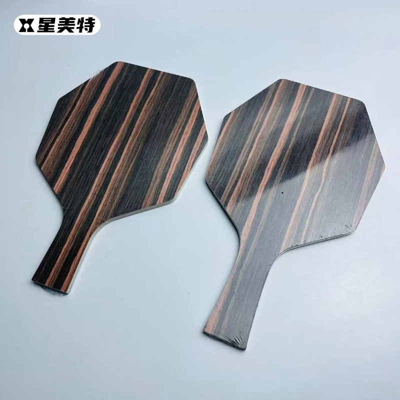 DIY FL/CS 7-Ply Hexagonal Ebony Table Tennis Racket Base Blade 5 Wood 2 Carbon Ping Pong Paddle for Professional Competition