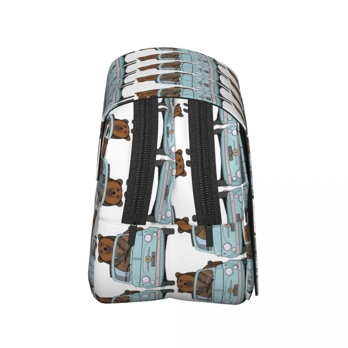 Bear In A Pale Blue Vintage Fiat 500 Pencil Cases Pen Holder Hard Shell Leather Large Storage Pen Box Pencil Bag Boy Girl Gifts