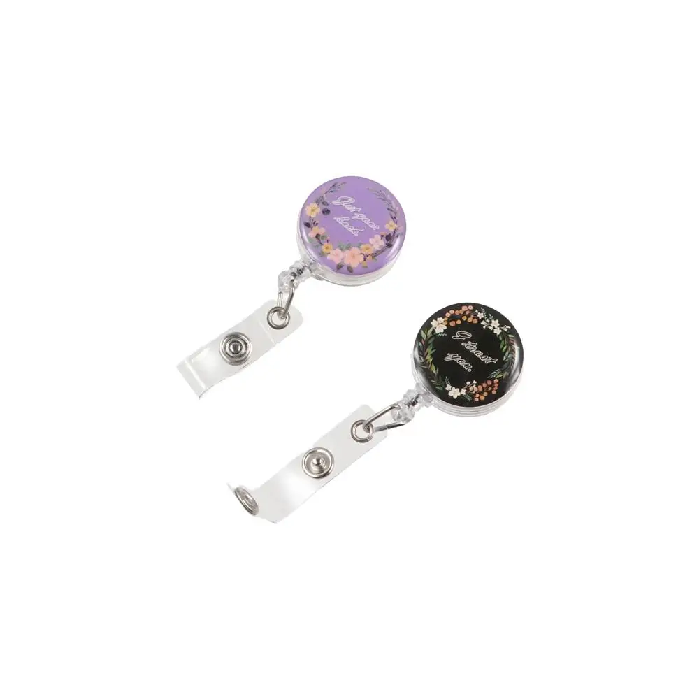 

Cute Stretchable Badge Clip Wreath Fall-proof Retractable Badge Reel Chest Card High Resilience Nurse Badge Holder Name Tag