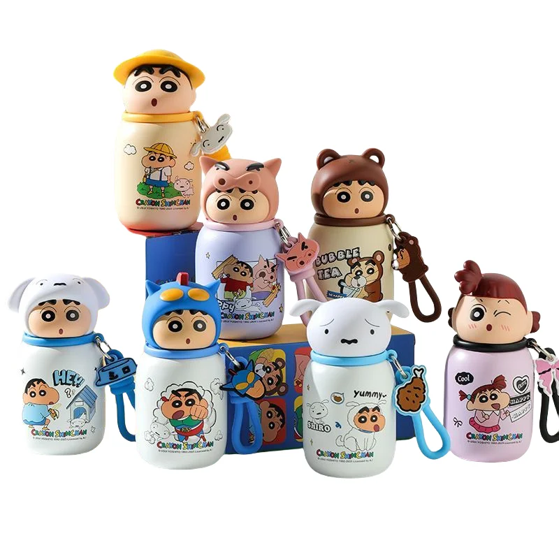 

Kawaii Shin-chan 330ml Vacuum Cup Anime Nohara Shiro Cute 3D Modeling Water Cup Children Cartoon Milk Cup Festival Gift New