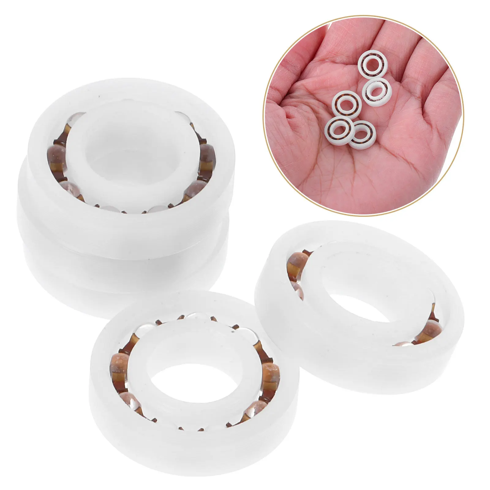 5Pcs Deep Groove Plastic Ball Bearings Nylon Ball Cage Glass Balls High Wear Resistance Industrial Replacement