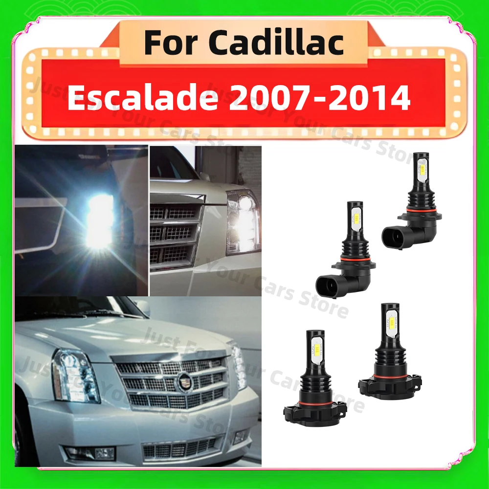 2/4x White LED Fog Driving DRL Light Bulbs 6000K 90W For Cadillac Escalade 2007-2014 2008 2009 2010 2011 2012 2013