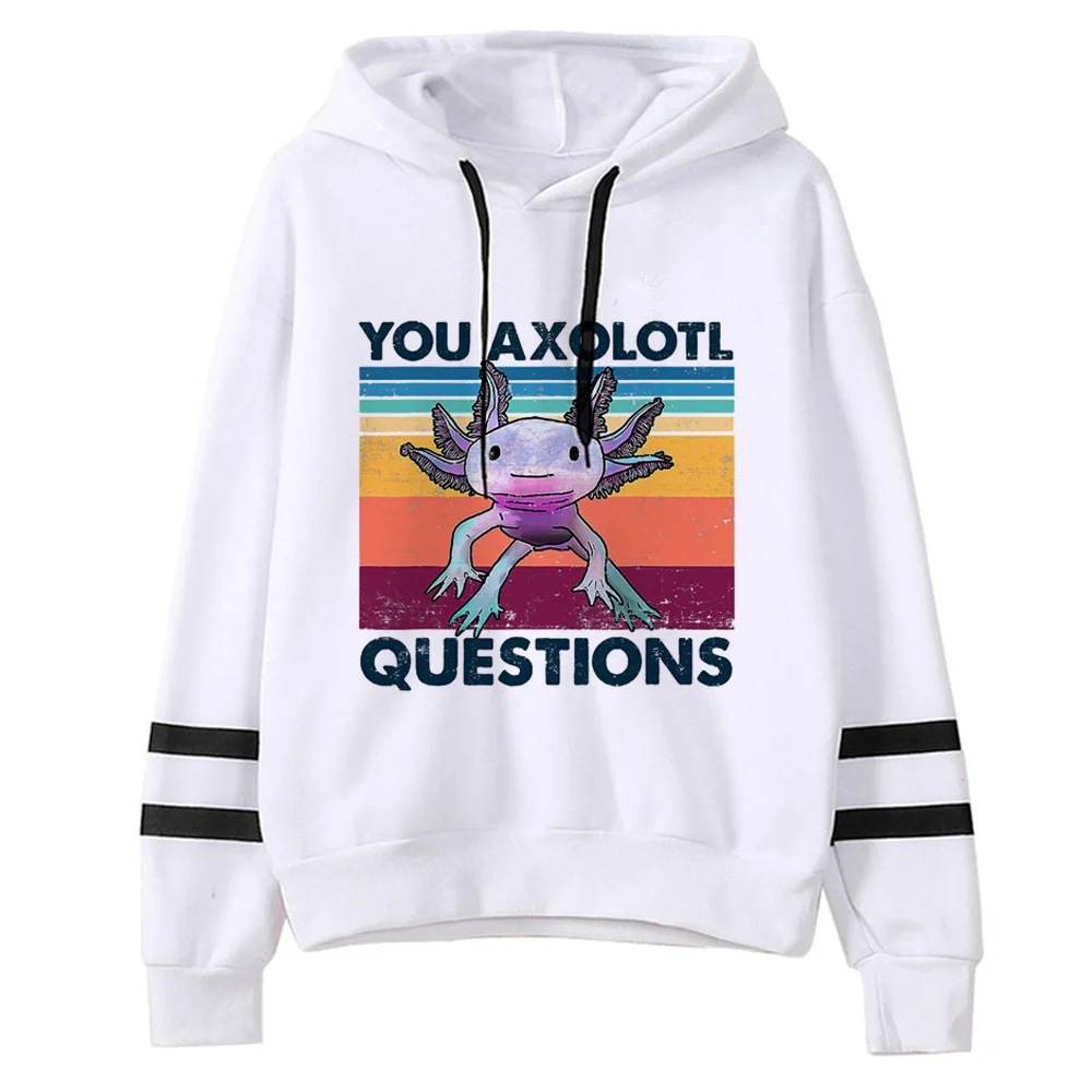 Axolotl hoodie Japanese Y2K patterned pattern comic youthful women pullover sweatshirts casual wear comic funny streetwear