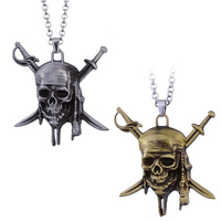 Fashion Vintage Charm Pirates Of The Caribbean Necklace Jack Sparrow's Skull Pendant Jewelry Men Women Gifts