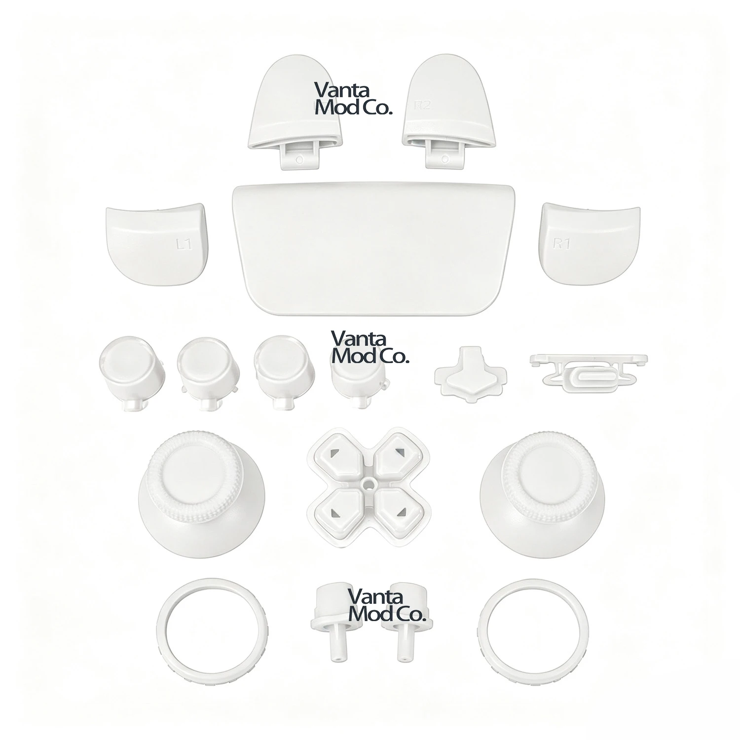 1-10pcs FOR PS5 V3 controllers—solid-color  transparent and chrome-plated buttons—full set