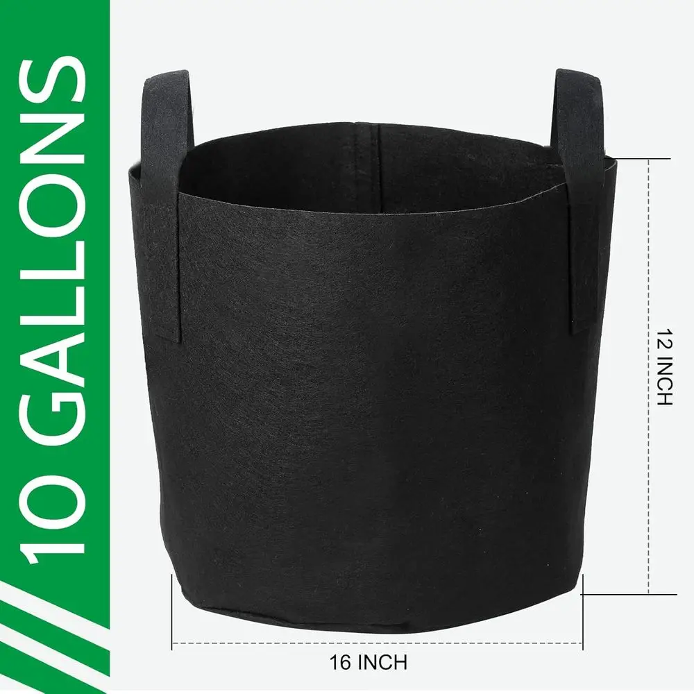 24-Pack 10 Gallon Nonwoven Grow Bags, Plant Grow Bags, Heavy Duty Aeration Fabric Pots with Durable Handles, 24 Pcs Plant Labels