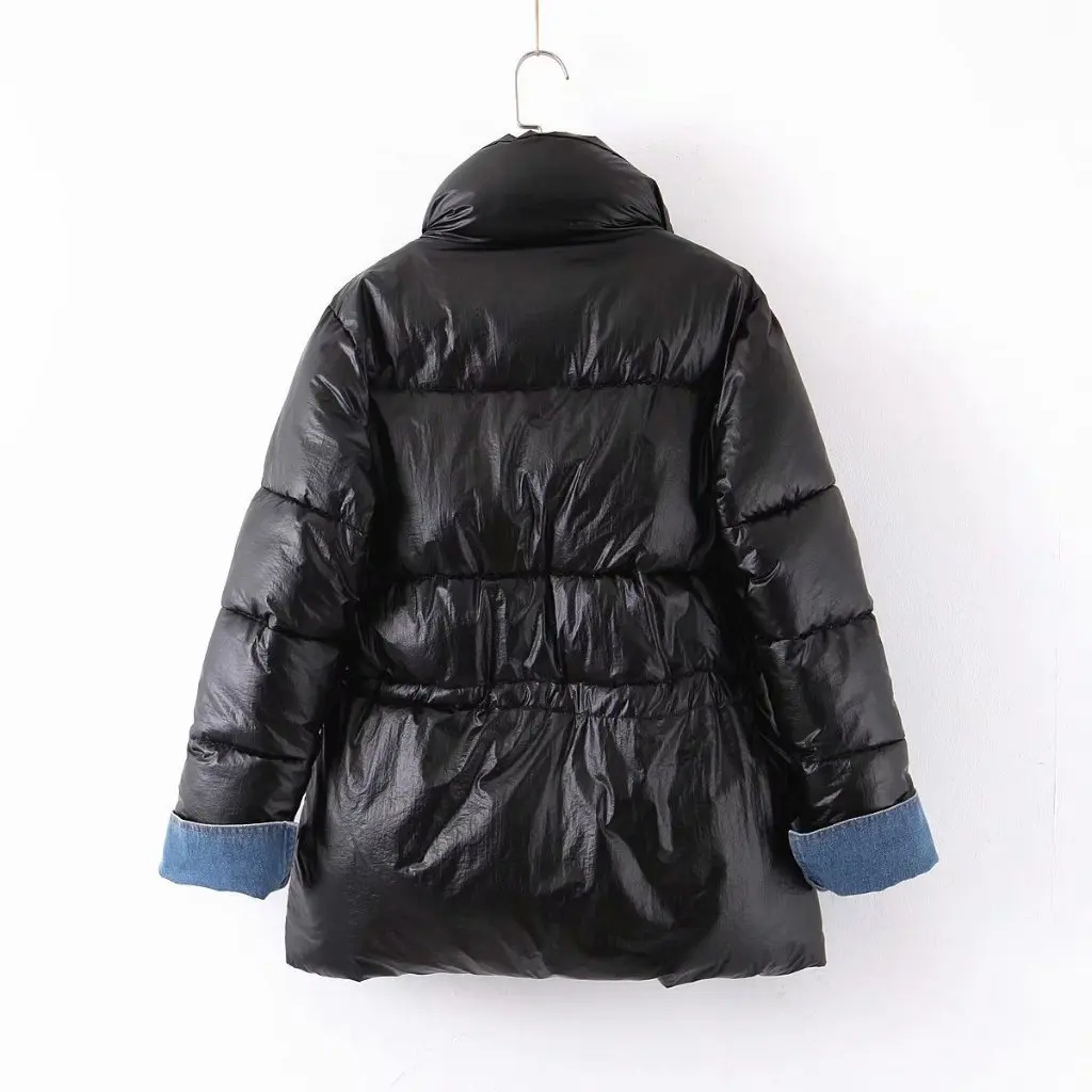 

Корейское женское джинсовое хлопковое пальто на шнурке, яркое осенне-зимнее новое пальто