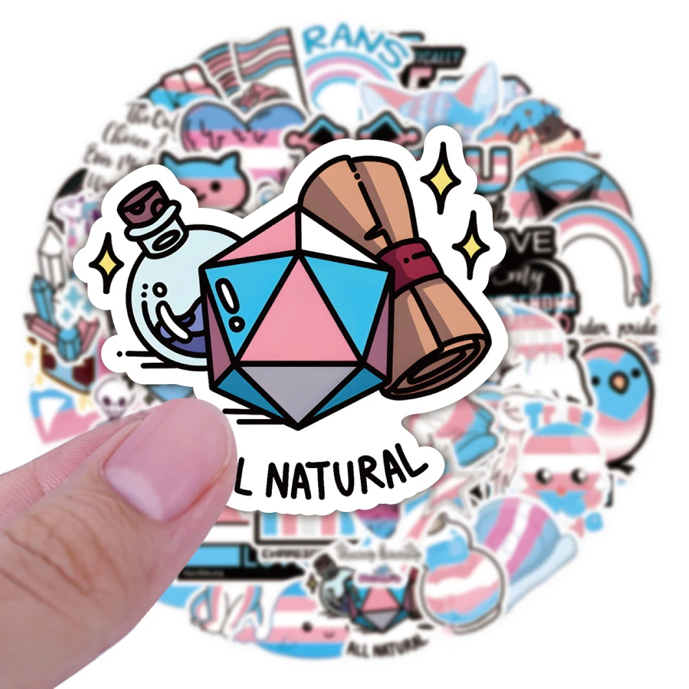 

10/50PCS Cute LGBT Transgender Pride Stickers Car Notebook Laptop Skateboard Guitar Cup Fridge Cartoon DIY Vinyl Decal Sticker