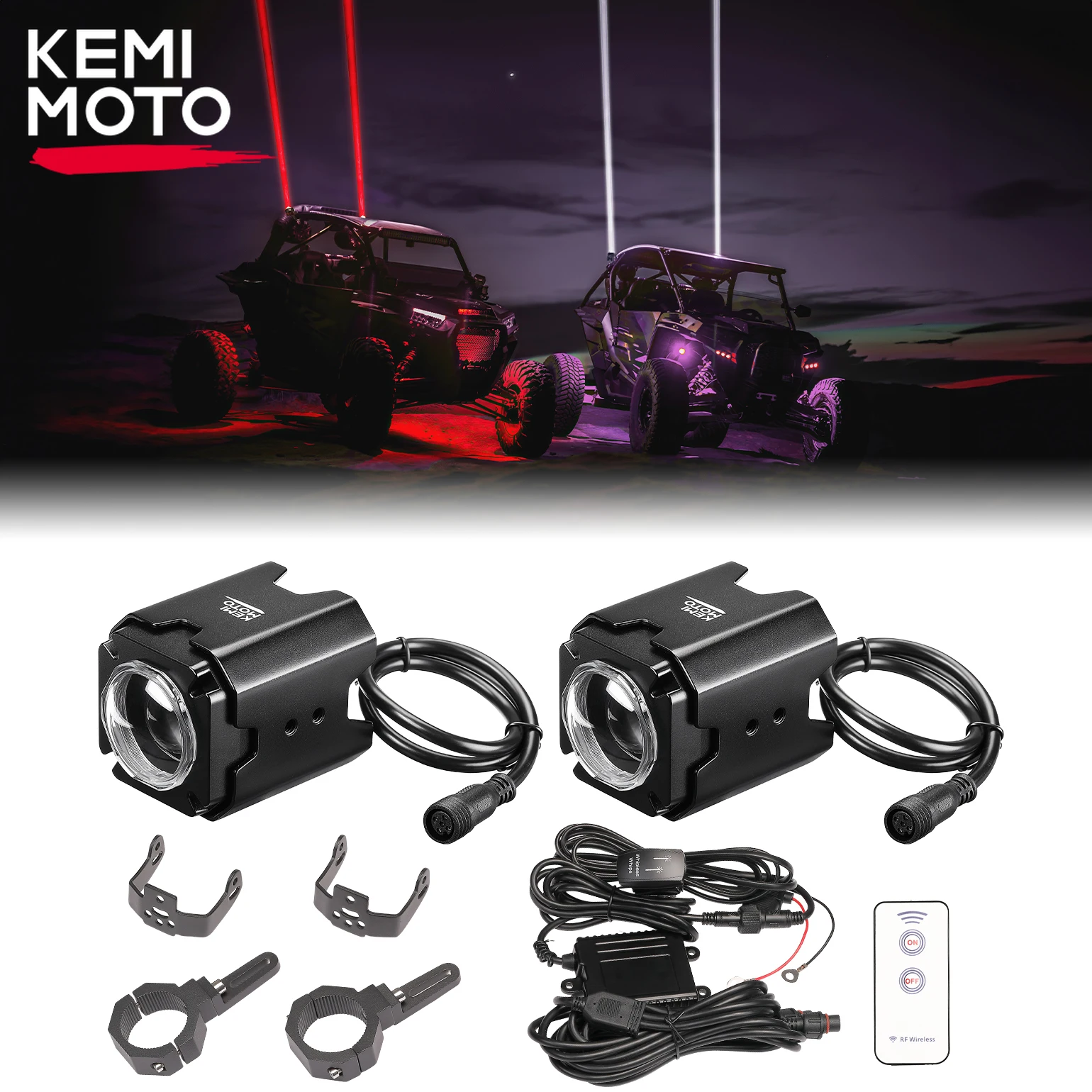 

Комплект зажимов для лазерного кнут, водонепроницаемый светодиодный кнут RGB для UTV ATV, совместимый с Polaris RZR 900 1000 для Yamaha YX 1000