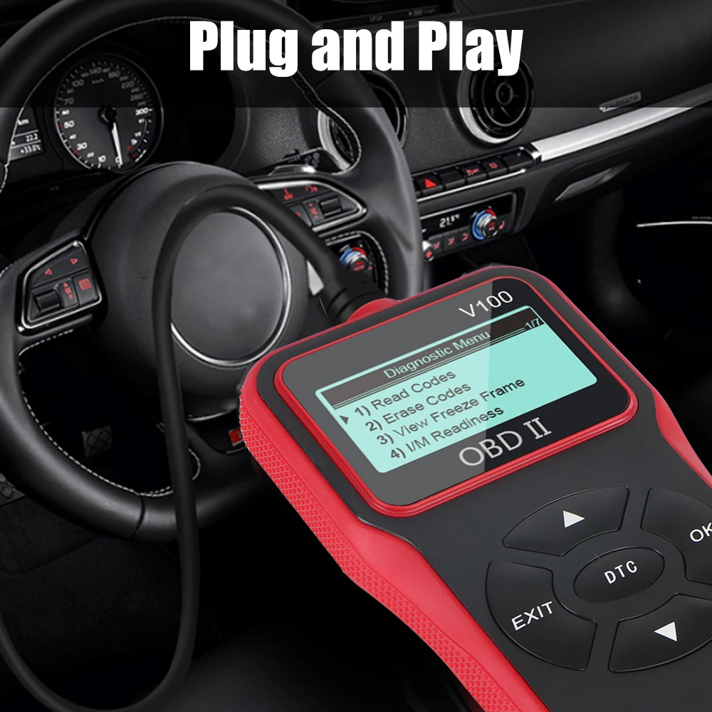 Universal OBD 2 Scanner OBD2 Code Reader V100 Car Diagnostic Tools Digital Display Plug and Play