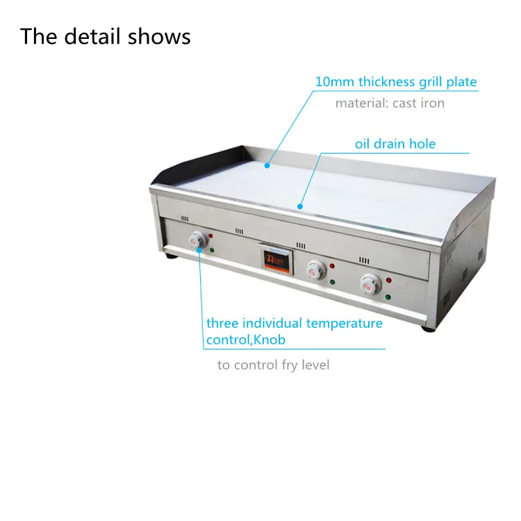 High Quality Restaurant Fryer Griddle Indoor Electric Griddle Flat Teppenyaki, electrical griddle