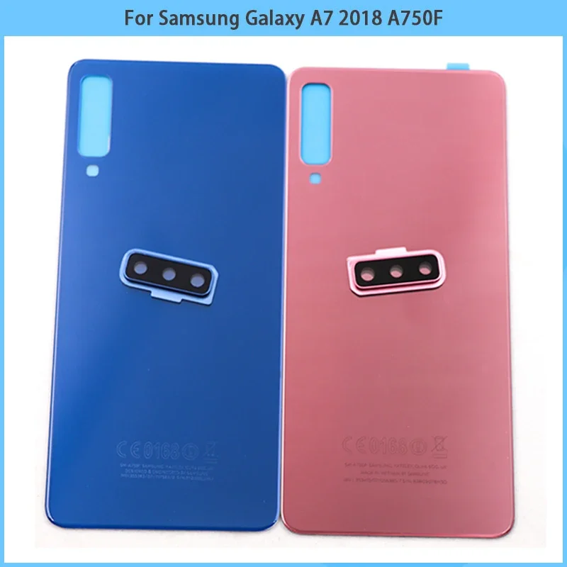 New For Samsung Galaxy A7 2018 A750F SM-A750 A750F Middle Frame Battery Back Cover Rear Door Housing Case Sim Card Tray Replace