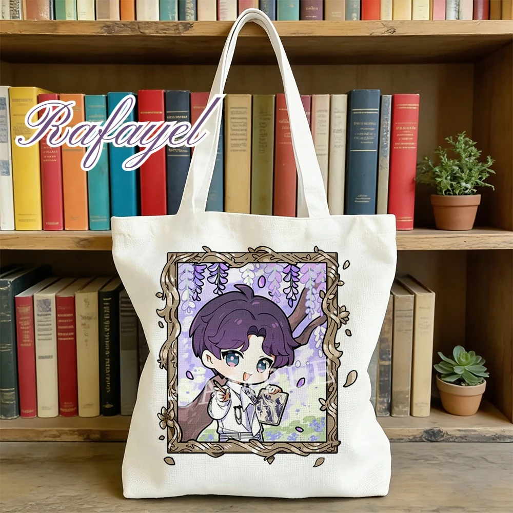 

Сумка-шоппер Love and Deepspace с персонажами мультфильма: Сайлус, Рафаэль, Зейн, Ксавьер, Калеб, 35x40 см, романтическая весенняя аниме-сумка через плечо для фанатов