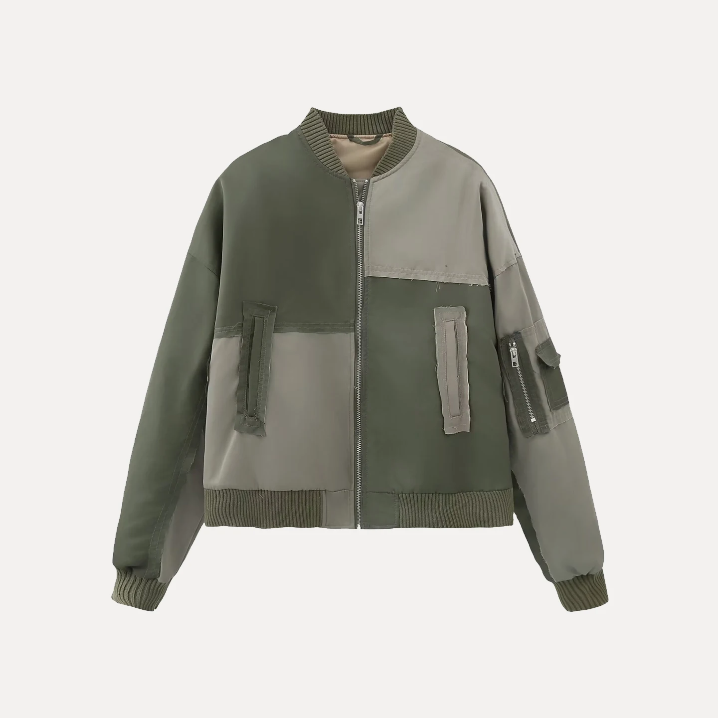 المرأة Faion المرقعة الطيار القطن Jaet طويلة Sve الخريف وصول جديد Z فضفاضة تناسب معطف ort سستة الديكور