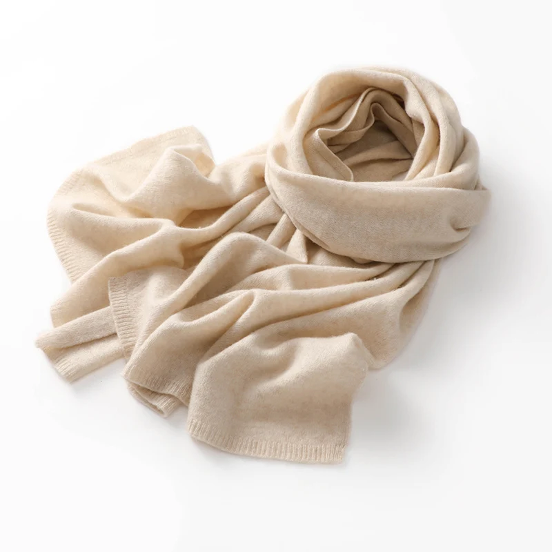 New 100% Cashmere 180*45 Knitted Scarf For Men And Women In Autumn And Winter Soft Solid Color Scarf For Men And Women In Winter