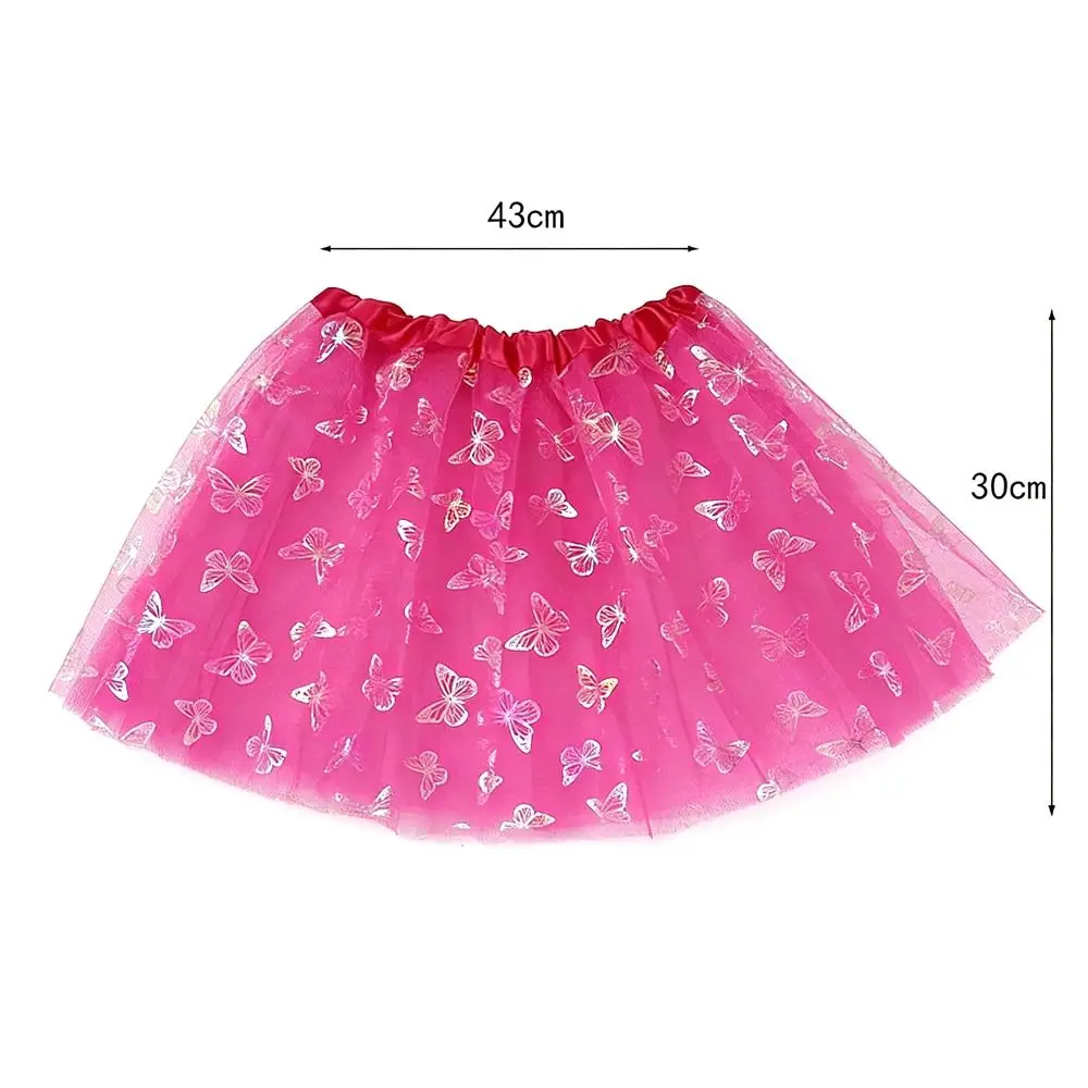 Obrázek 7: Motýl tisk tyl sukně polyesterová vlákno three-layered tutu sukně nepopsaný flitry a-line krátký tančit kostým děti tančit