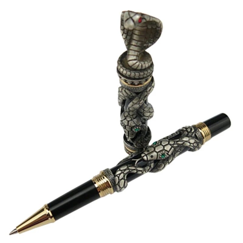 

Jinhao Ancient Snake Roller Ball Pen Gray Cobra 3D Pattern Texture Relief Sculpture Technology Personality Writing Pen JR009