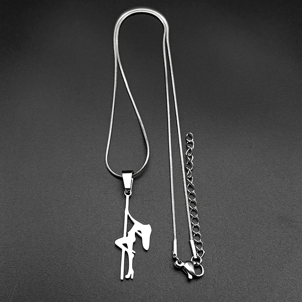 Pole Dance Mädchen Musikalische Kette Frauen Männer Edelstahl Goldfarben Kunstliebhaber Rhythmische Gymnastik Anhänger Halskette Schmuck Geschenke – Detail 8
