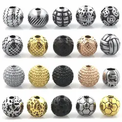 4pcs Stainless Steel Small Hole 6/8mm Round Beads Loose Spacer Charms for Beaded Bracelets DIY Jewelry Making Accessories