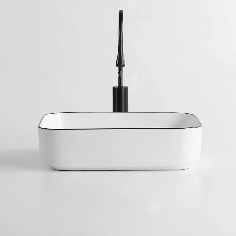 

Элегантная керамическая раковина, керамический умывальник квадратного дизайна — идеально подходит для современной ванной комнаты, подходит для гардеробных, туалетных столиков и ванных комнат